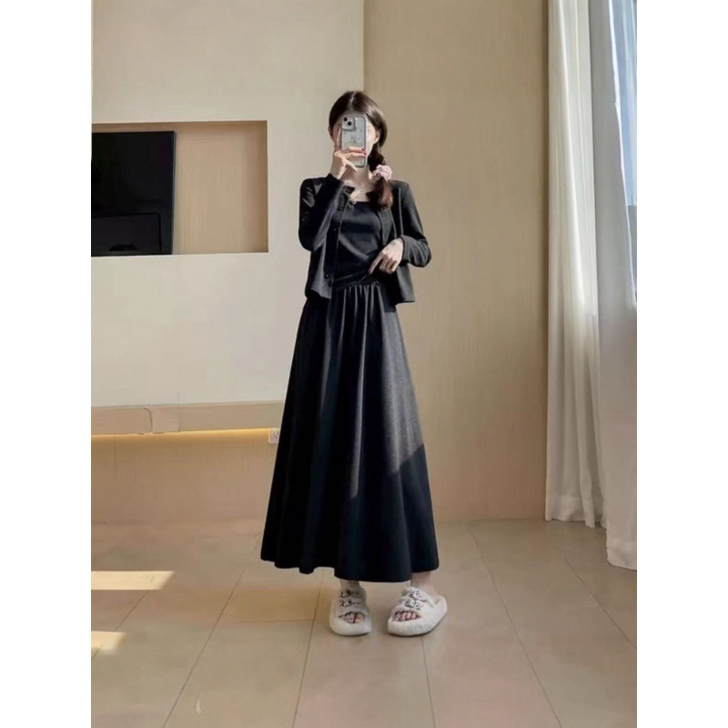 2026 New Summer and Autumn Dress Style Glutinous Rice Three-Piece Set Cardigan Camisole Elegant Korean Fashion Casual Set
