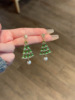 Green silver needle, small design earrings, silver 925 sample, wide color palette, Chanel style, trend of season, wholesale