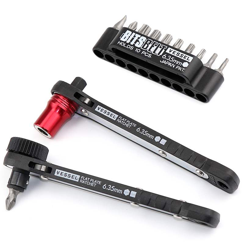 Japón VESSEL Weiwei ratchet tornillo lote importado cabeza corta llave de ciruela manga hexagonal cruz lote TD70