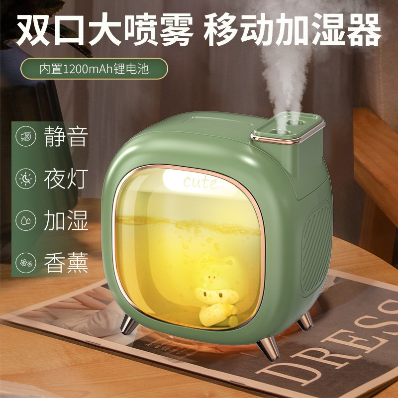 Double-jet large-capacity cute pet humidifier household small silent bedroom usb office desktop portable dormitory