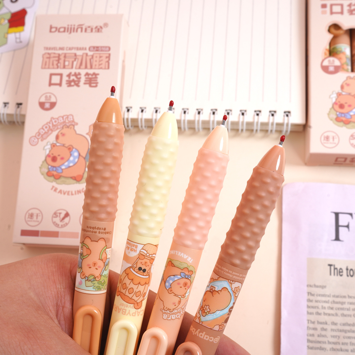 Nuevo BJ - 5168 Capiballa suave bolígrafo neutro examen de estudiantes suave buena escritura encantador delfín de agua 4 cajas