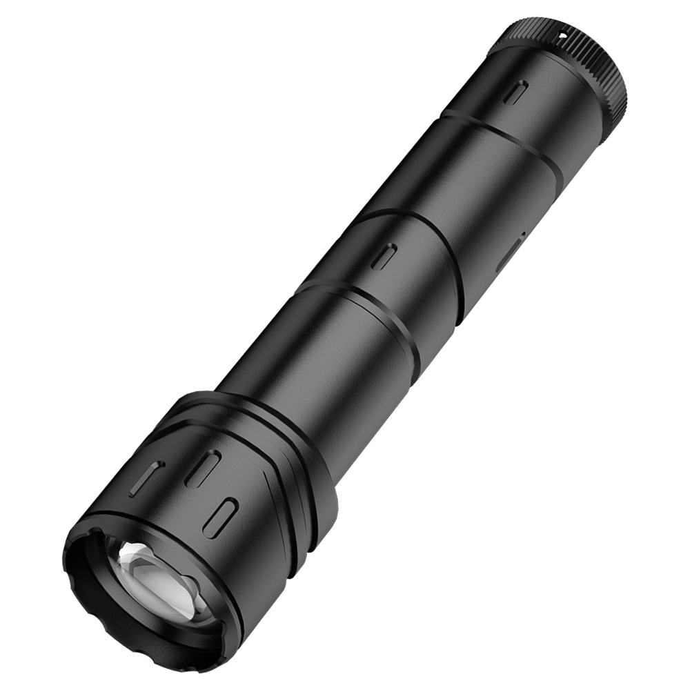 Nueva linterna al aire libre transfronteriza fuerte luz de largo alcance linterna láser blanco multifunción enfoque telescópico lámpara de iluminación LED