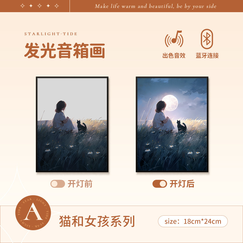 梵芸照明音響画総集家庭装飾品プレゼントデスクトップ装飾品bluetoothリチウム電池音響画|undefined