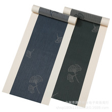 银杏叶提花PVC桌旗中式日式欧式隔热桌旗环保装饰桌旗茶席水洗速