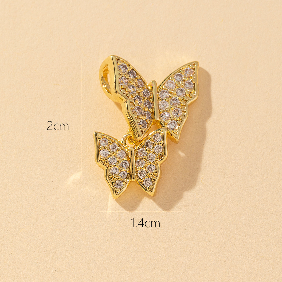 1 Piece Copper Rhinestones Butterfly Pendant display picture 16