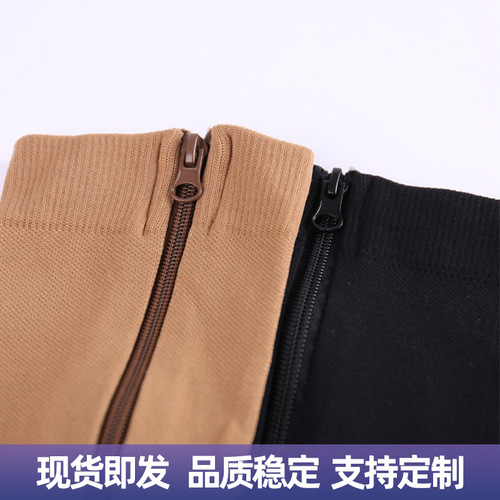 Cross-border open toe zipper pressure calf socks solid color mid-calf elastic leggings sports socks for men and women