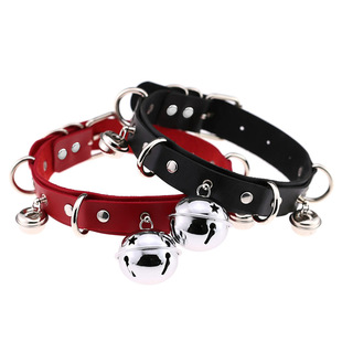 Cross-border European and American cosplay collar personality new leather bell collar role-playing exaggerated neckwear wholesale