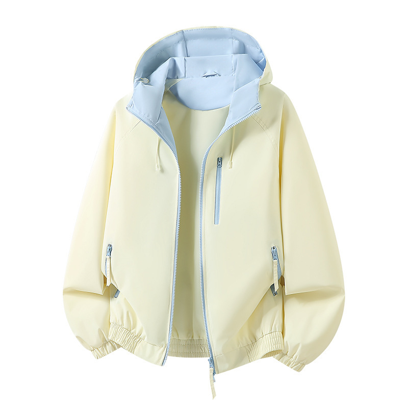 Spring and Autumn Single-Layer Color-Blocked Outdoor Jacket for Men and Women, Thin and Breathable, with Hood, Suitable for Hiking and Mountaineering Spring and Autumn Single-Layer Color-Blocked Outdoor Jacket for Men and Women, Thin and Breathable, with Hood, Suitable for Hiking and Mountaineering