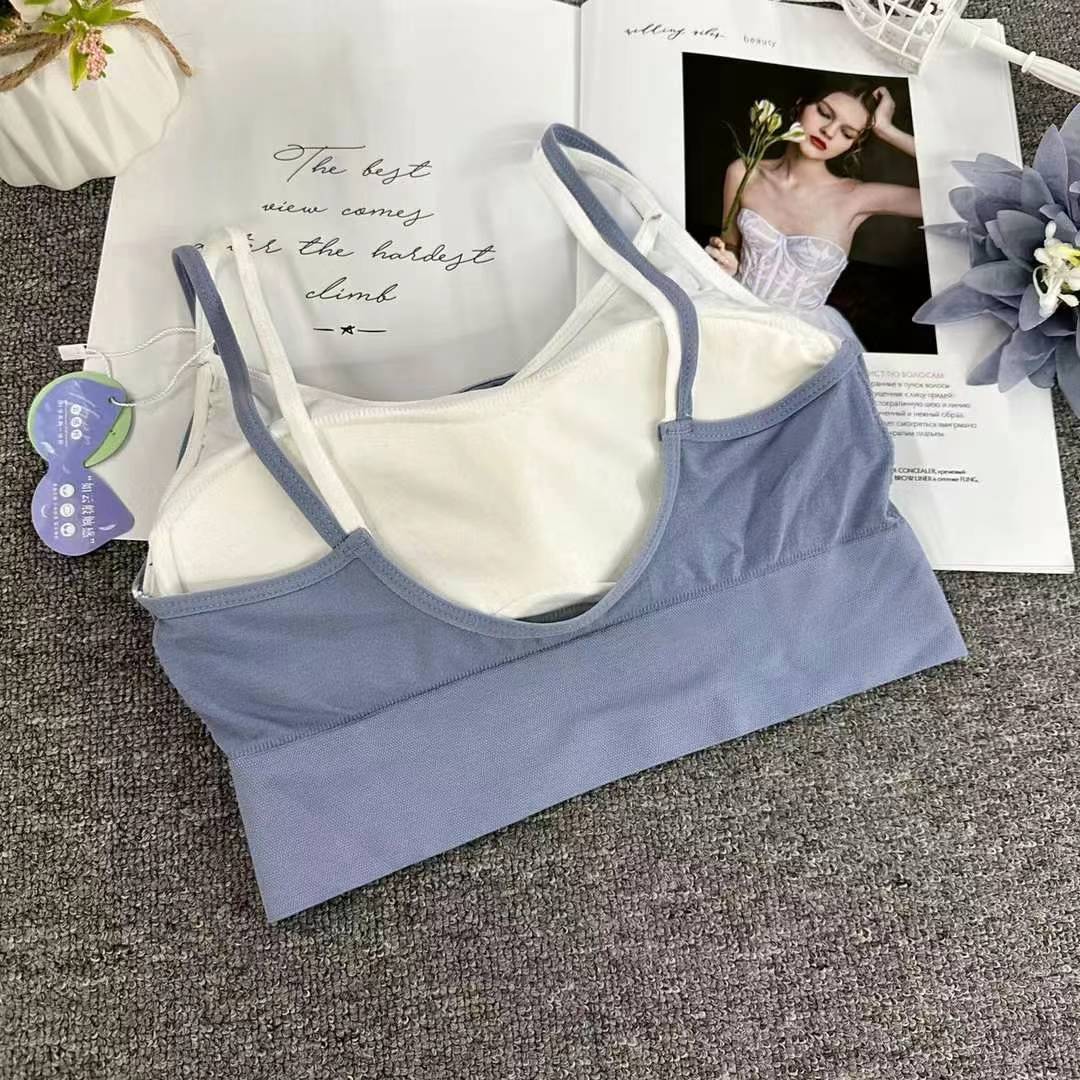Nueva taza fija sin costuras hermosa espalda sin anillo de acero ropa interior chaleco chaleco cómodo ropa interior damas base sostén al por mayor