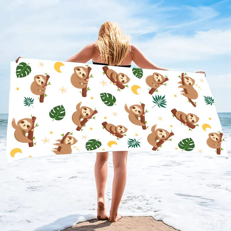 Cross-border cute sloth children's adult beach towel seaside holiday bath towel sports quick-drying towel factory outlet Cross-border cute sloth children's adult beach towel seaside holiday bath towel sports quick-drying towel factory outlet