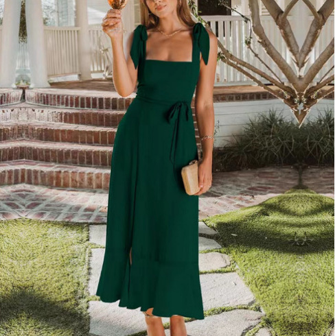 Summer Hot Selling New Elegant and Fashionable European and American Clothing Temperament Commuting Slit Dress French High-End Skirt