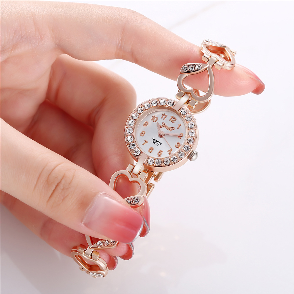 Unisex new style ladies' personalized trend alloy bracelet set fashionable trend temperament diamond inlaid quartz ladies watch_voghion.com