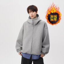 跨境重磅连帽开衫卫衣外套男女秋季宽松加厚连帽衫休闲情侣上衣