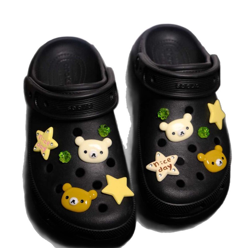 新しいクマ五芒星靴花下駄靴花靴バックル DIY 靴アクセサリーアクセサリーオリジナル漫画取り外し可能|undefined