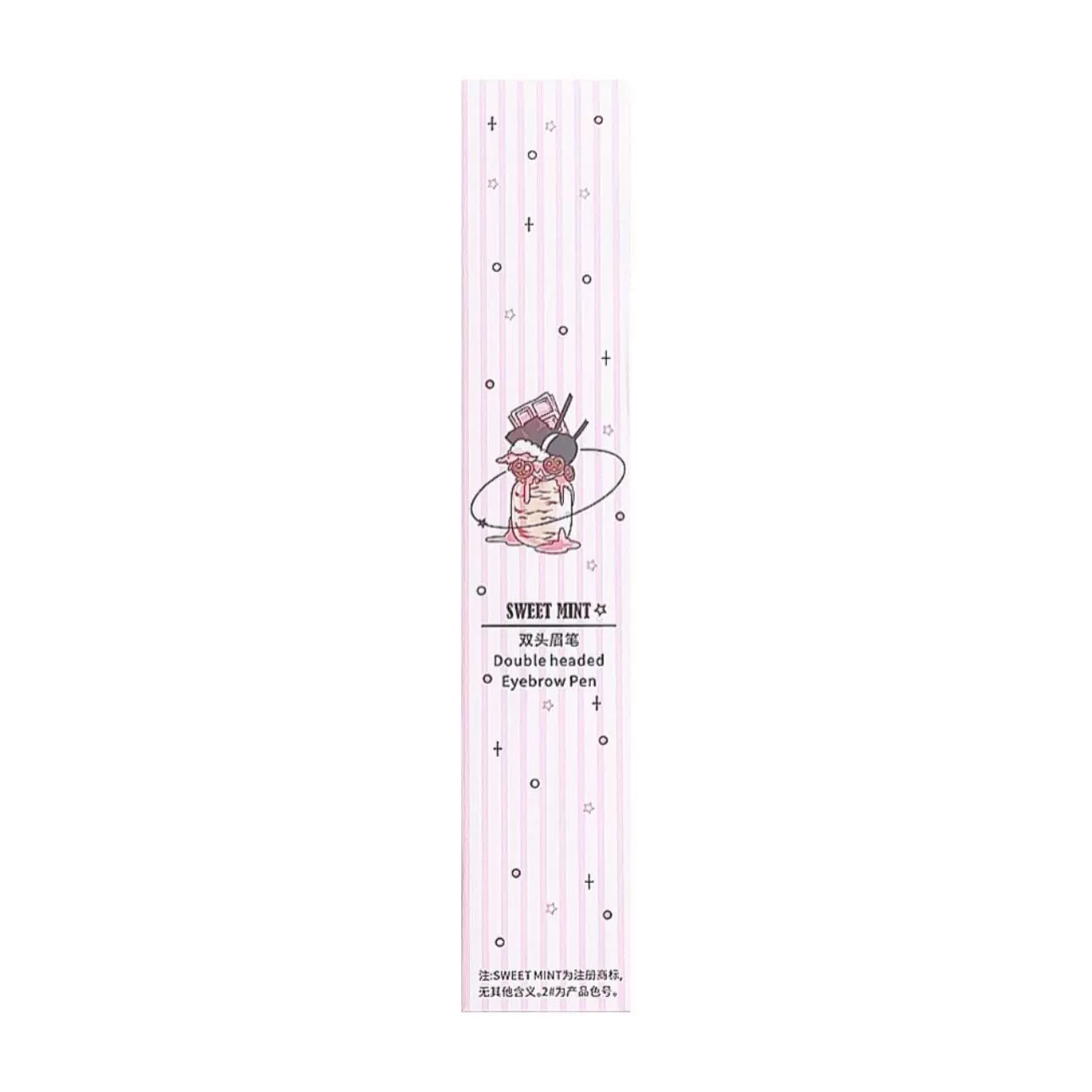 Двухсторонний карандаш для бровей (SWEET MINT) 2-в-1: окрашивание и щёточка, натуральные оттенки
