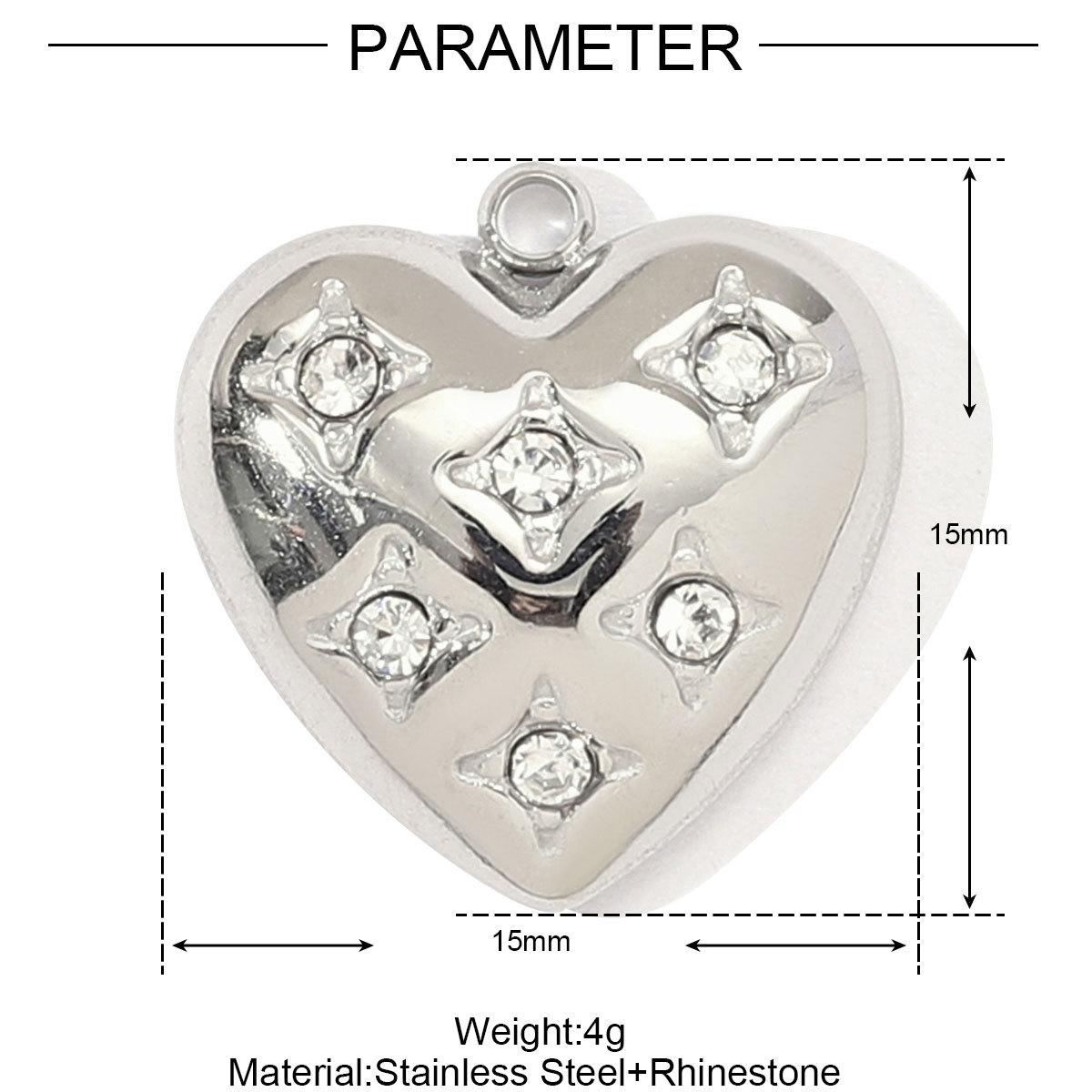 10g Weight Pendant Jewelry Making Type DIY Ornament Accessories Classification 3 PCS/Package Quantity 304 Stainless Steel Material Four Leaf Clover, Cherry, Heart Shape Pattern All Seasons Season Polished Finish Plating Design Vintage Style Style 3 PCS/Package 304 Stainless Steel Four Leaf Clover Cherry Heart Shape Polished Pendant DIY Ornament Accessories 9