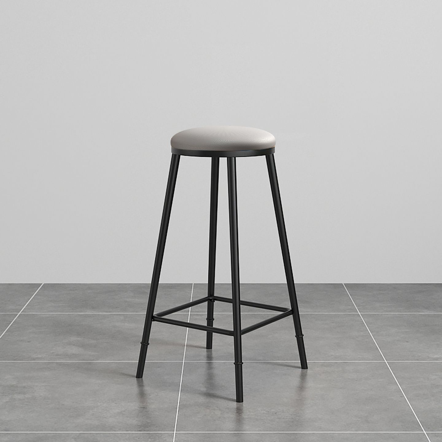 Backless gray leather
