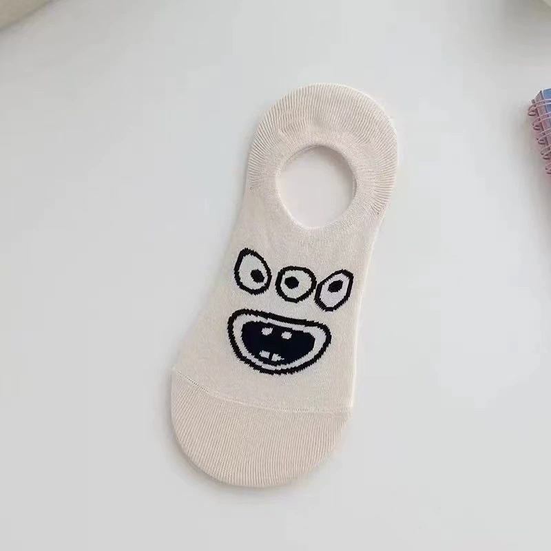 Тайфей cartoon невидимые носки без видимого следа, тонкая летняя вязка, силиконовый нескользящий, размер стандартный