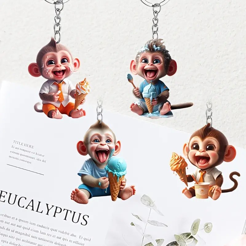 Acrílico plano lindo pendiente colgante niña animal joyería regalo encanto accesorios