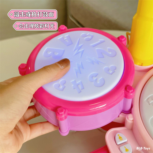Children's drum set electric light jazz drum set baby early education educational music drum playing instrument toy