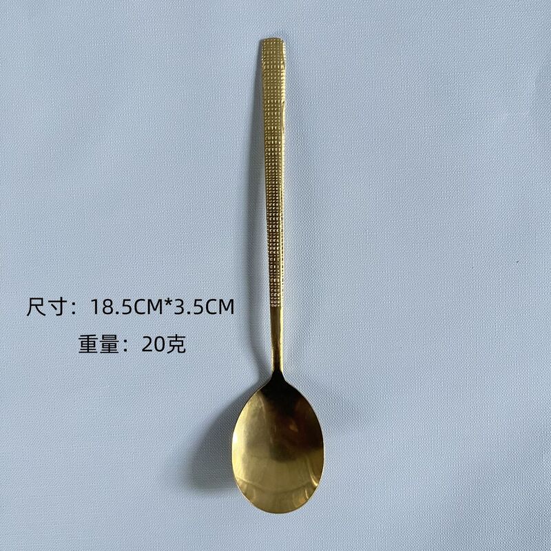 不锈钢勺子锤纹韩式勺家用高颜值长柄冰纹勺吃饭西餐学生汤勺饭勺|undefined