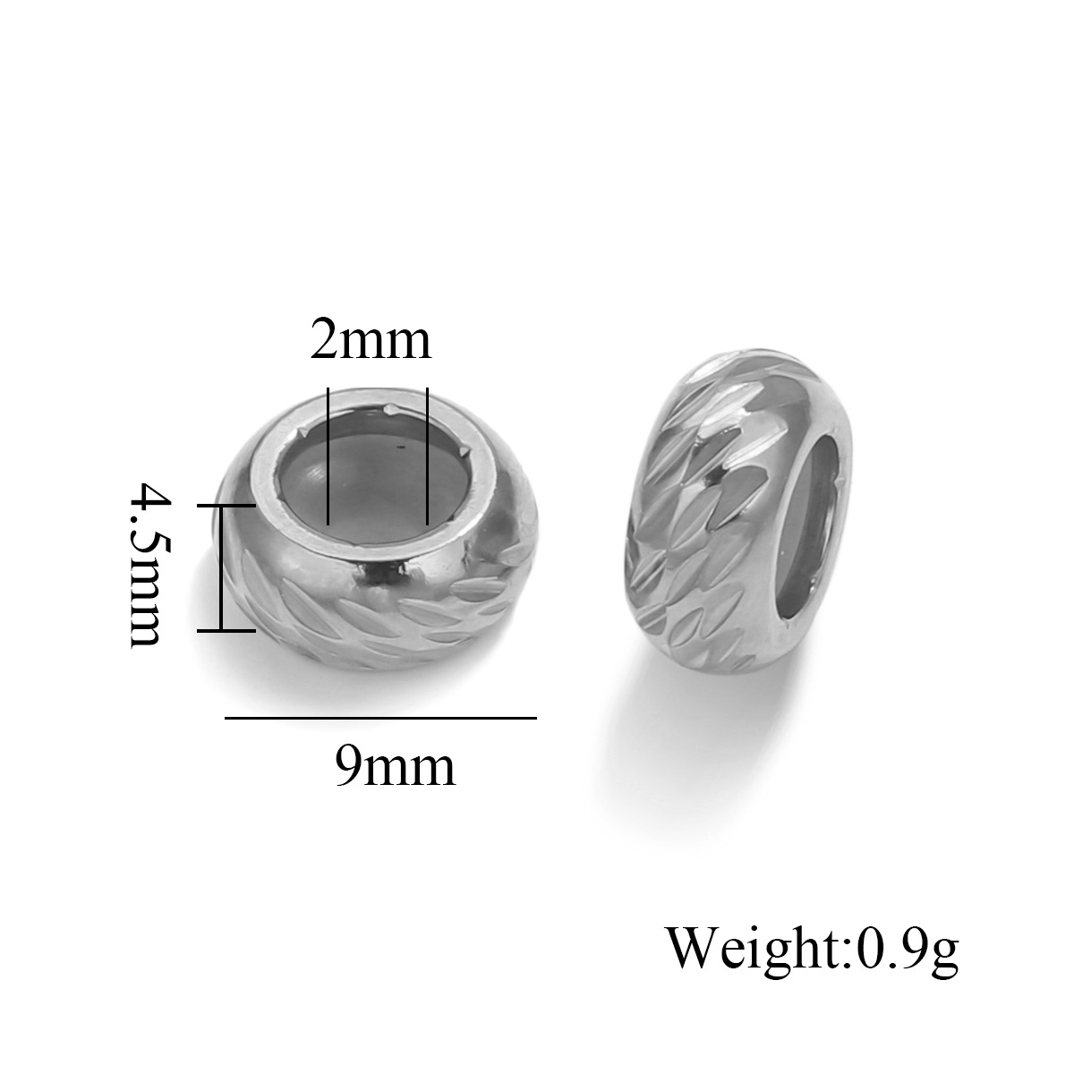 Acero inoxidable ajustable de silicona mano collar de cuentas sueltas joyas de pulsera de oro DIY color retainer joyas al por mayor