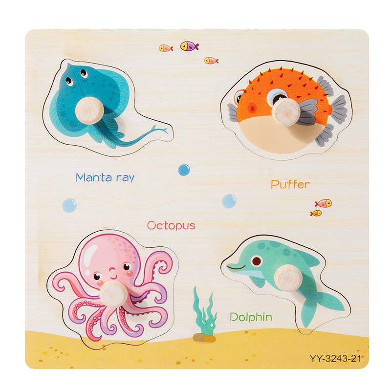 Bebé rompecabezas juego panel Montessori educación temprana mano tablero rompecabezas animal tráfico construcción bloques Niño 1-2 años viejo juguete