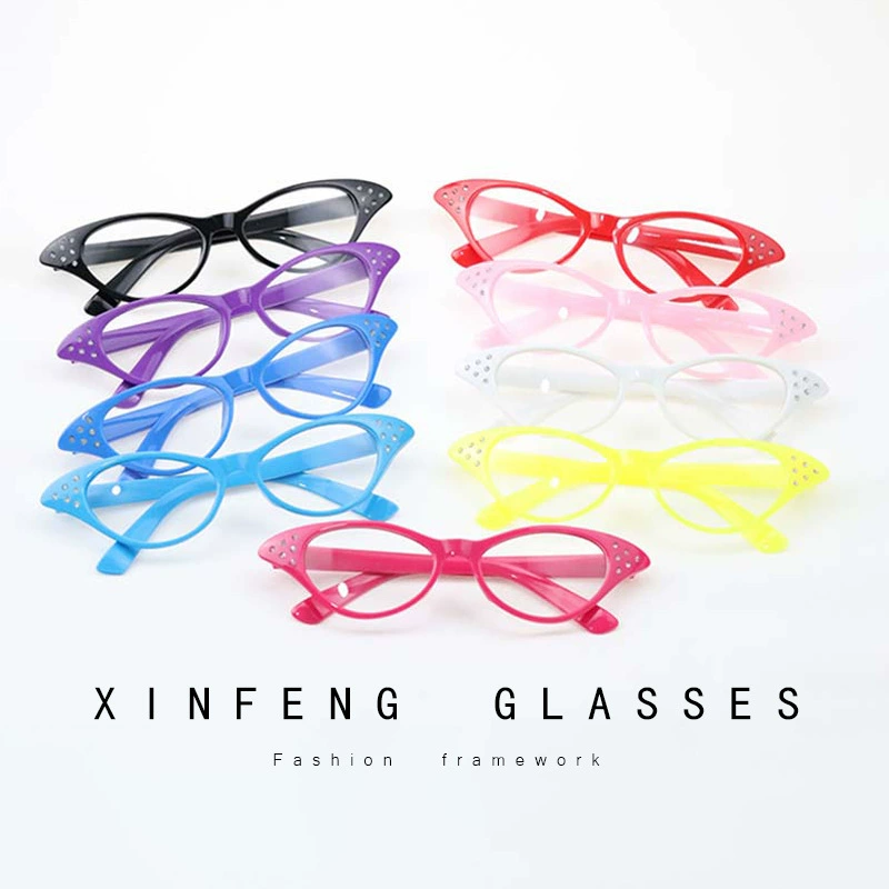 Большая распродажа 2021, новый стиль для взрослых и детей, инкрустированные бриллиантами, корейские модные ретро-очки, плоские очки «кошачий глаз», треугольные бриллианты