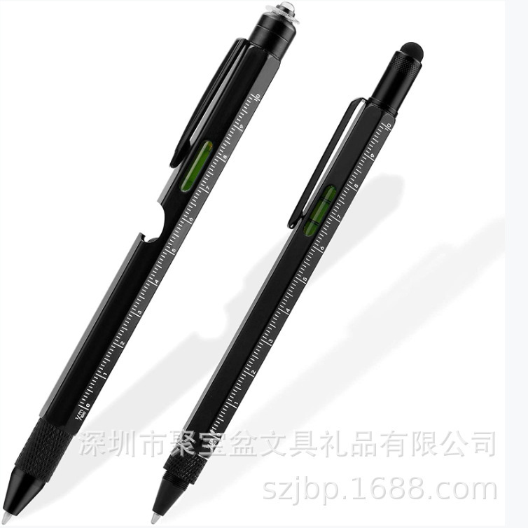 9合1笔开瓶器套装带LED灯笔多功能笔工具6合1金属圆珠笔礼品盒装|undefined