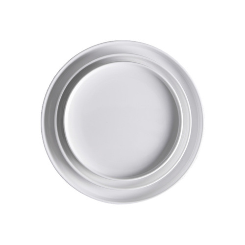 White melamine straight edge round plate dinner plate hotel restaurant commercial porcelain-like circular wave pattern steak plate pasta plate