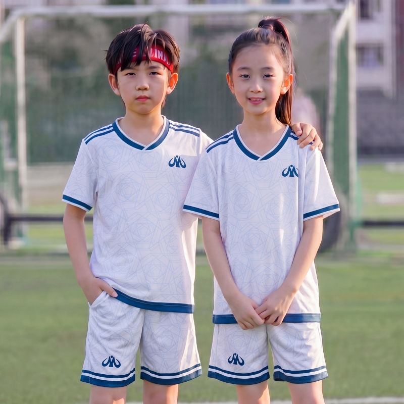 Uniforme de fútbol infantil, pantalones cortos de mangas cortas, niños y niñas, uniformes de entrenamiento de equipos, camisetas, uniformes transpirables image 1