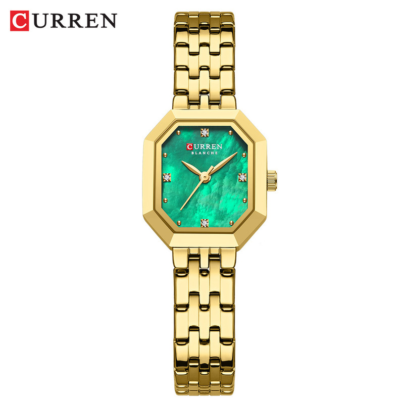 Curren/Curren 9108 Fashionable Rectangular Women's Watch Shell Dial Beautiful Watch Elegant Watch