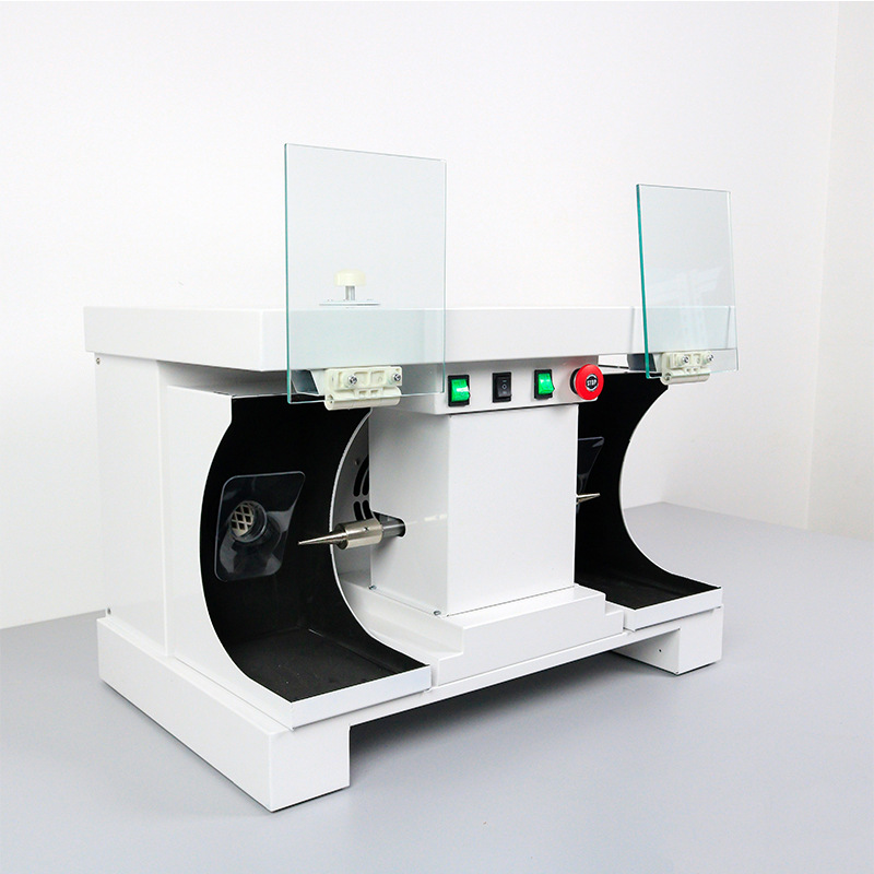 Jinguang máquina de pulido de escritorio de producción propia máquina de pulir dentadura oral técnico de fábrica máquina de pulido de doble cabeza con gabinete de recolección de polvo