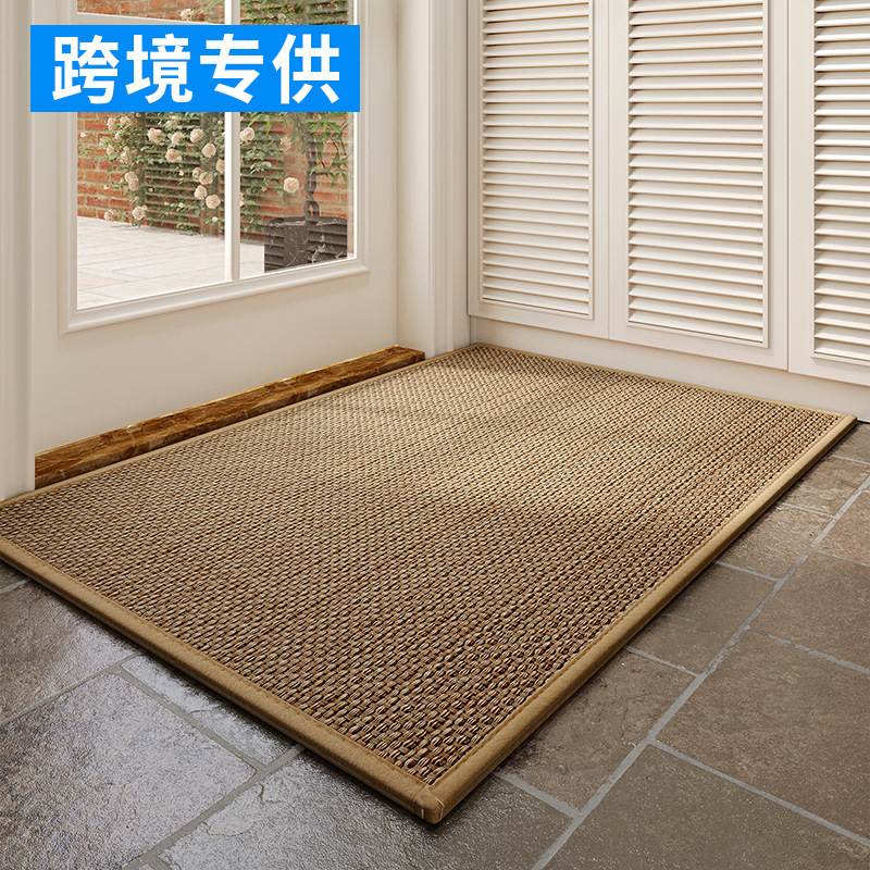 Solid Color Woven Linen Entryway Mat, Living Room and Bedroom Carpet, Non-Slip and Wear-Resistant Foyer Mat, Household Door Mat Solid Color Woven Linen Entryway Mat, Living Room and Bedroom Carpet, Non-Slip and Wear-Resistant Foyer Mat, Household Door Mat