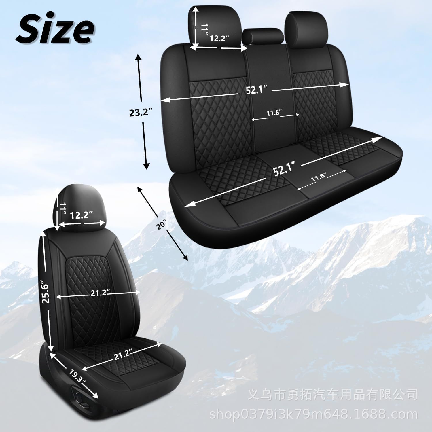 Cross-Border New Model Pu Single-Line Diamond-Pattern Leather Universal Car Seat Cover Cushion for Europe, America, Southeast Asia, Russia, Amazon