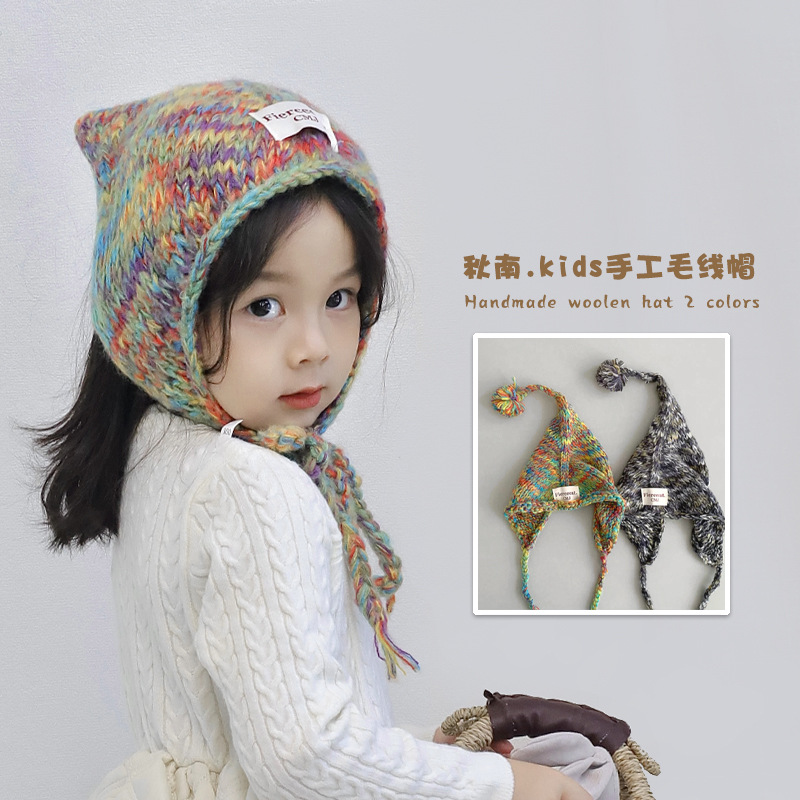 children's demi-season knitted keep warm woolen hat