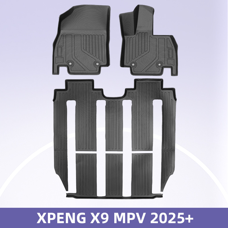 Es adecuado para XPENG X9 MPV7 asiento 2025 3D todo el tiempo TPE almohadilla de pie estera de piso
