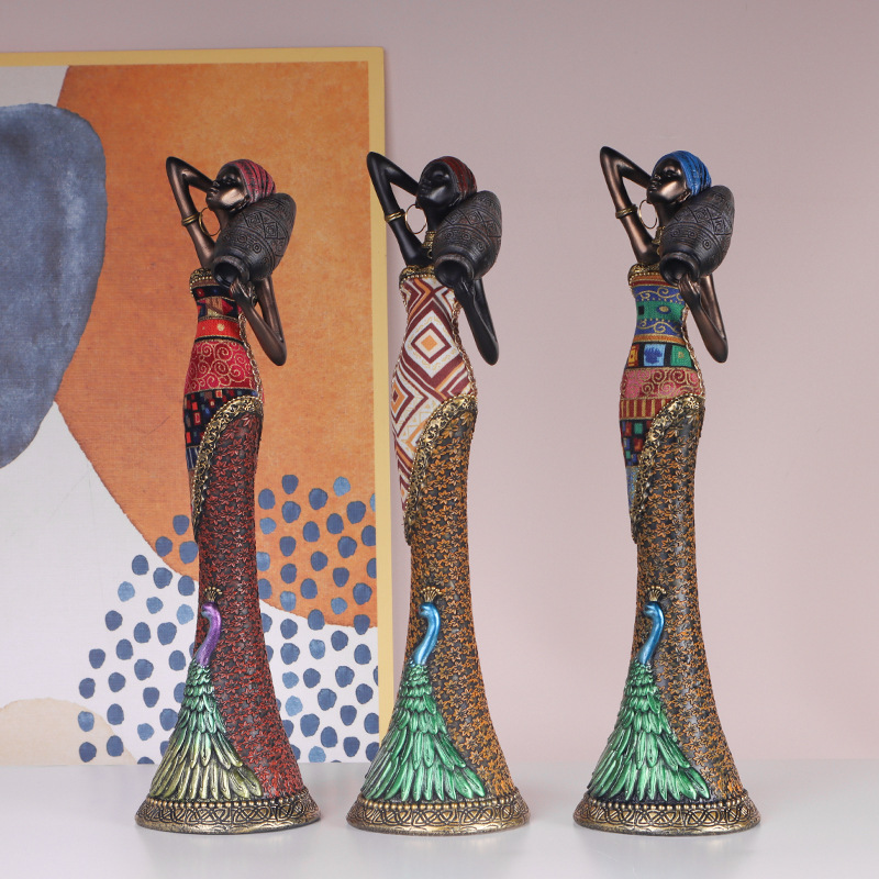 Tribus africanas exóticas decoraciones vestibulares decoración del hogar creativa mujer negra decoraciones retro