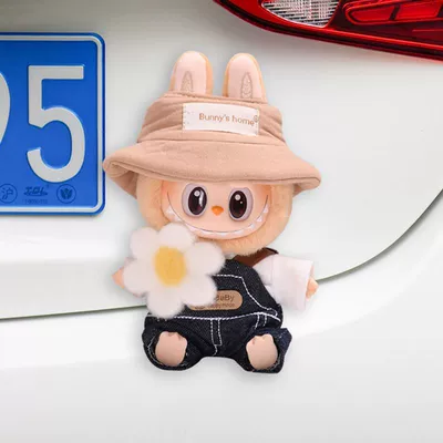 Special Car Interior Anti-Strangling Shoulder Seat belt shoulder pad - black-denim-overalls-labubu-tail-hanging-no-specifications