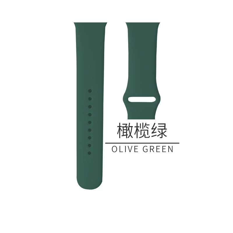 Silicone watch strap (Apple compatible), generations 1–9/SE, standard & extended, multiple colors