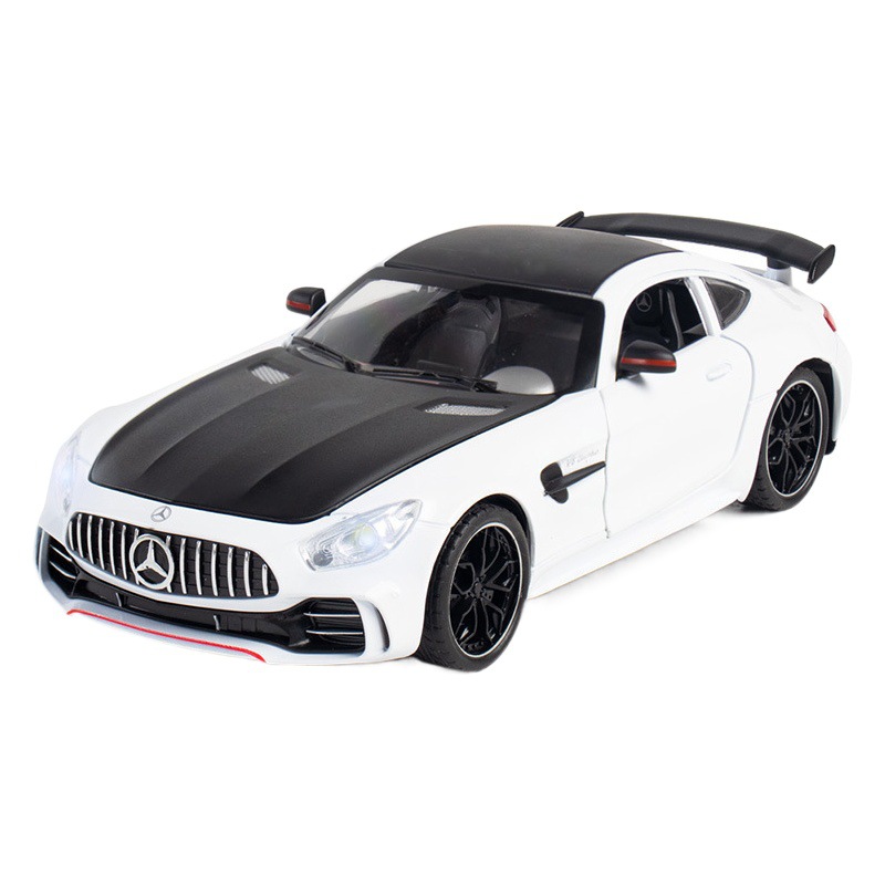 Modelo de coche de aleación de coche AMG1:24 Big Ben GTR Tire hacia atrás con el sonido del aerosol y la luz del juguete del muchacho modelo de coche adornos