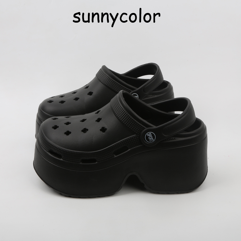 Sunny Color Super High-Heeled Clogs for Women, Summer Lightweight, Comfortable and Fashionable Outer Wear Sandals, Thick-Soled Beach Shoes