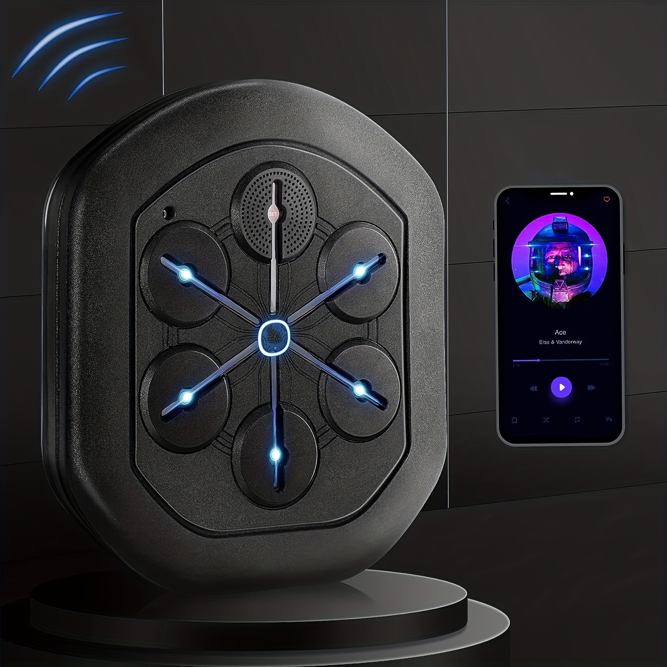 Máquina de boxeo de música inteligente equipo de entrenamiento práctica de boxeo vertical máquina de destino de pared niños adultos reacción objetivo de boxeo