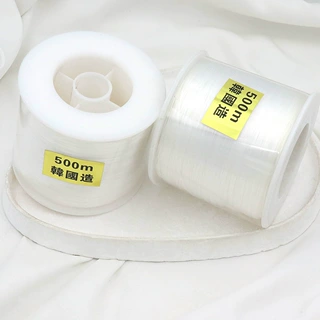 大卷500米手链项链白色扁丝弹力线串珠线文玩线松紧线耐磨不易断