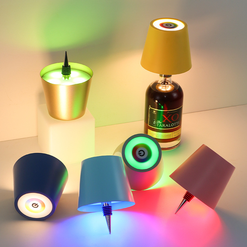 Cross-border RGB plug-in wine bottle lamp metal wine bottle table lamp rechargeable LED light-emitting table lamp manufacturers wholesale Cross-border RGB plug-in wine bottle lamp metal wine bottle table lamp rechargeable LED light-emitting table lamp manufacturers wholesale
