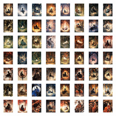 60 Cat Cartoon Kingdom Doodle Sticker Children's Notebook Luggage Car Handwritten Diary Waterproof Sticker Wholesale