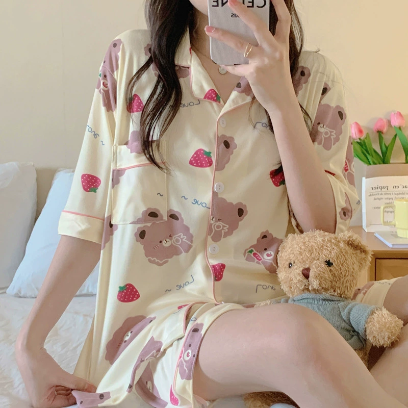 Pijama, cute set for students, thin summer cardigan, oversize