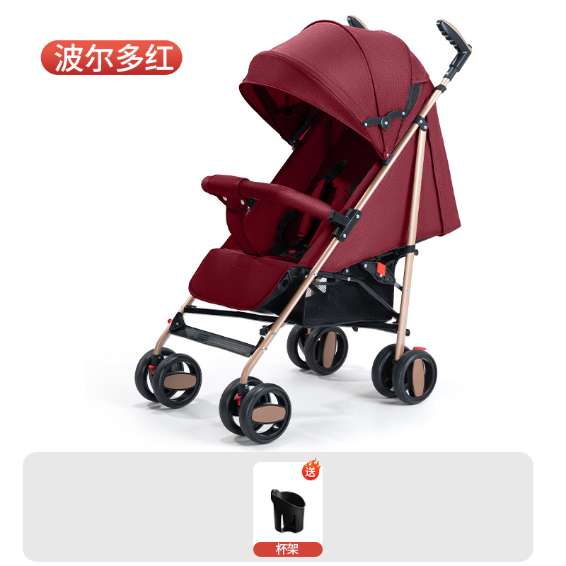 Carrinche de bebé plegable ligero simple para niños ultra pequeños, carro de paraguas portátil que se puede sentar y acostar