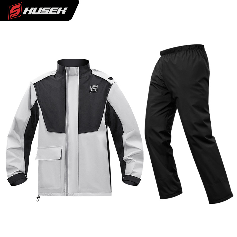 KUSEK jinete motocicleta para hombres y mujeres senderismo al aire libre para llevar traje impermeable dividido para adultos