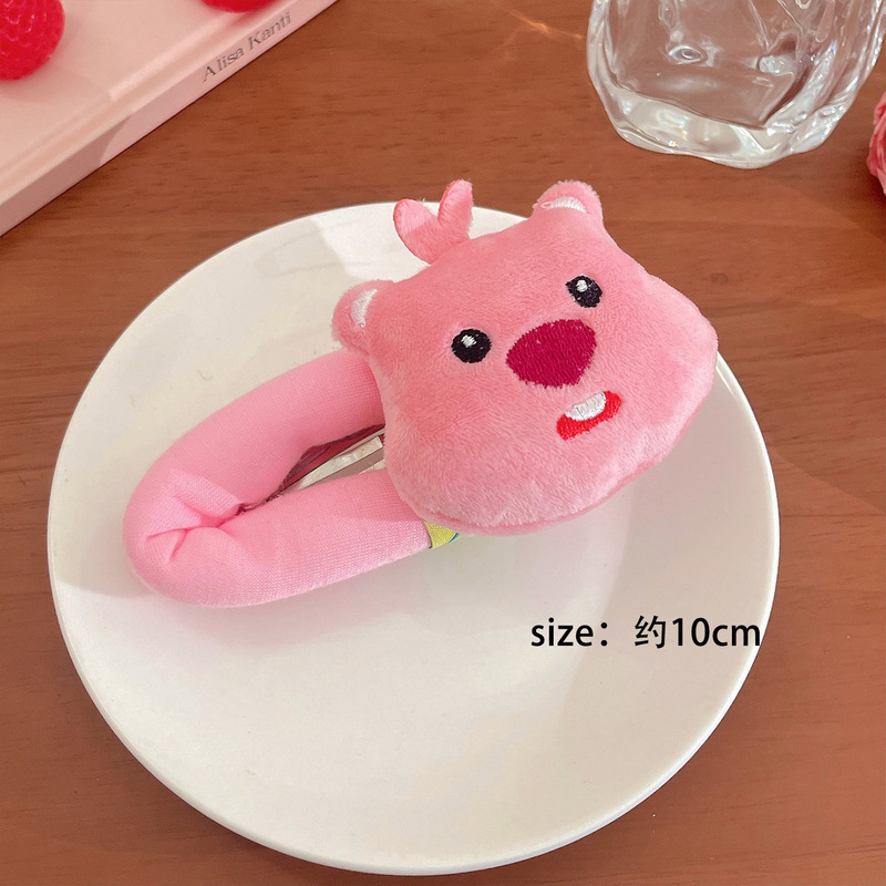 Loopyのビーバーはピンクのかわいいアニメ少女の髪の輪の前髪のクリップのBBの髪のクリップの後頭部のクリップを割ります。|undefined